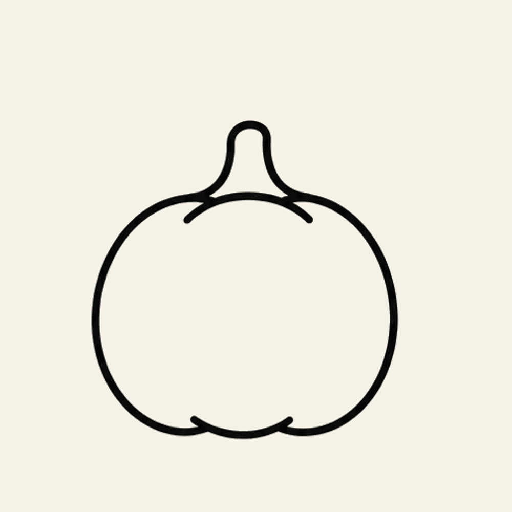 Step 2 of how to draw a pumpkin: Draw the center body
