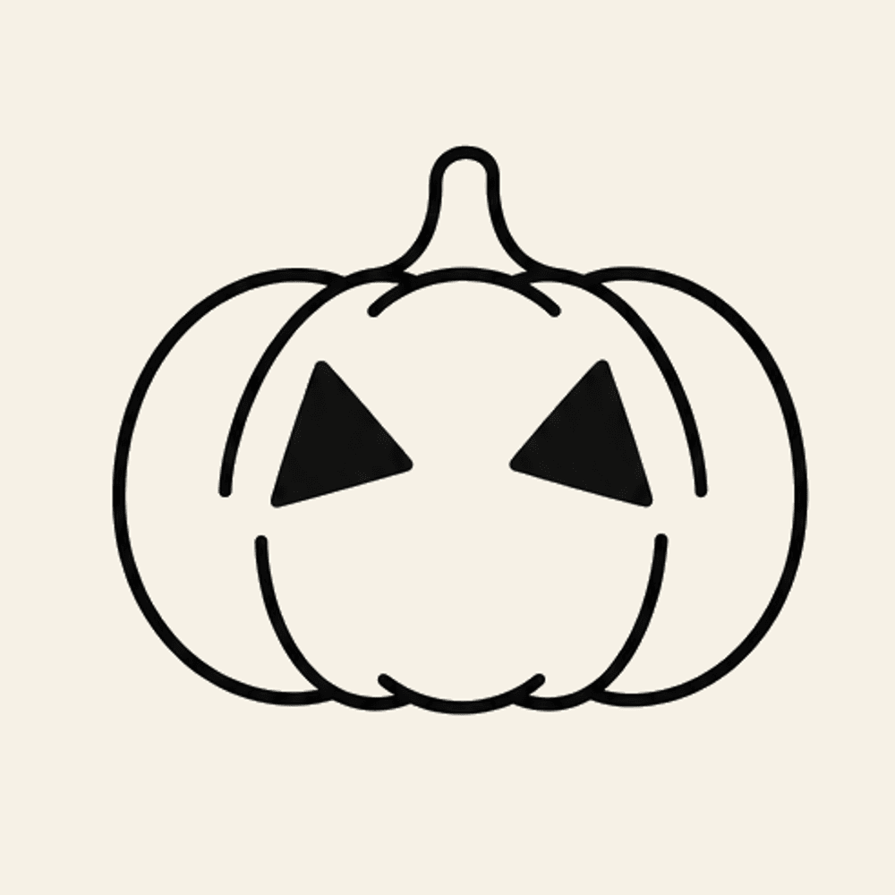 Step 5 of how to draw a pumpkin: Carve the eyes