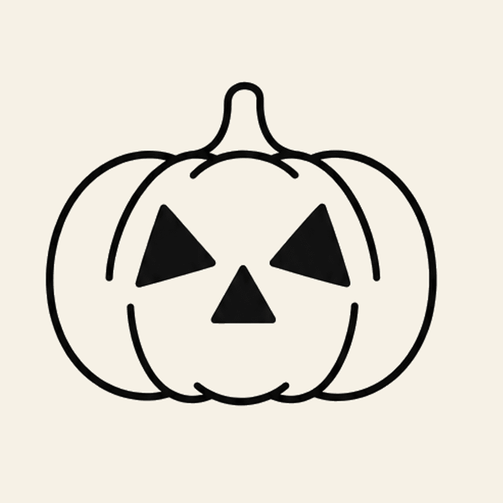 Step 6 of how to draw a pumpkin: Carve the nose