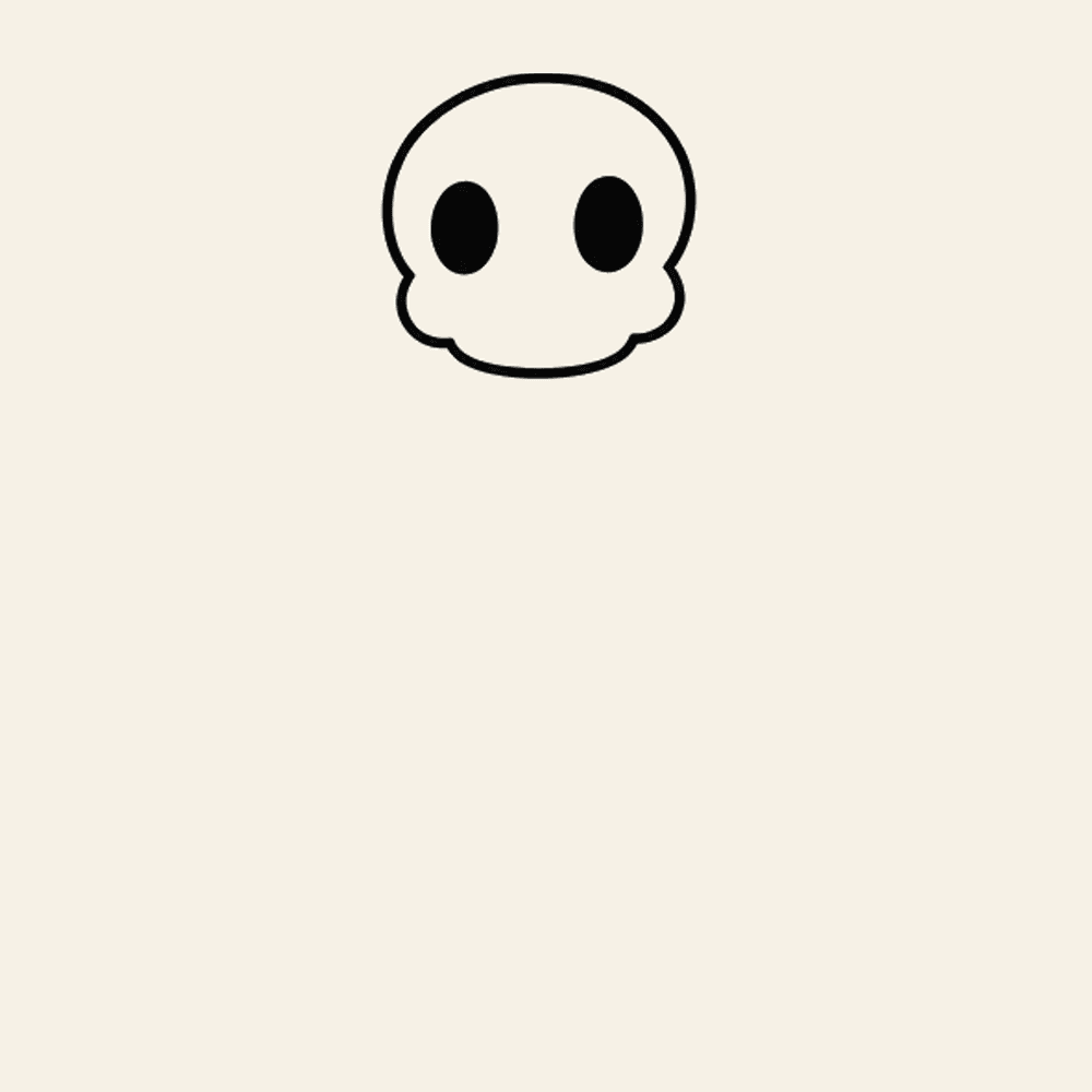 Step 3 of how to draw a skeleton: Draw the right eye