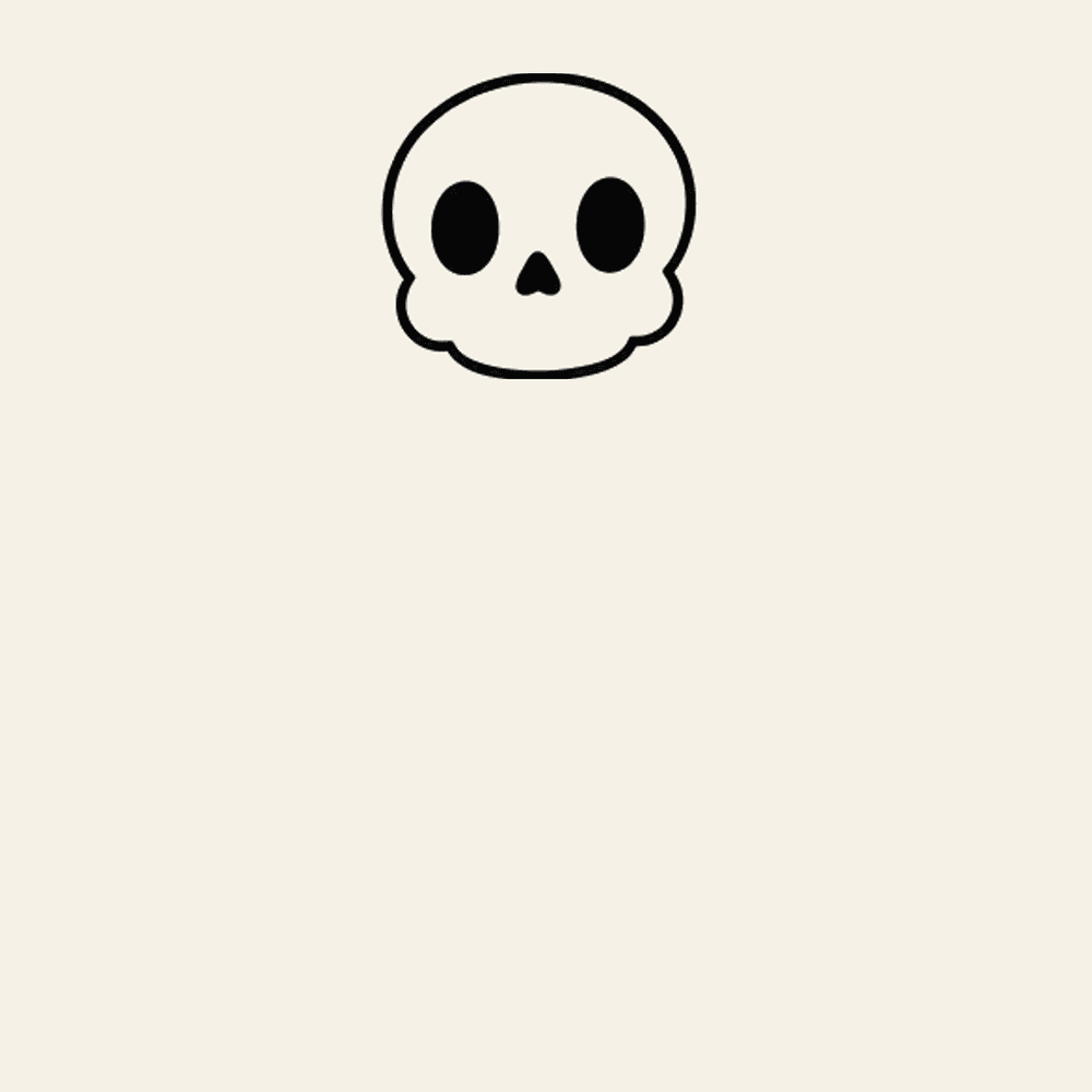 Step 4 of how to draw a skeleton: Draw the nose