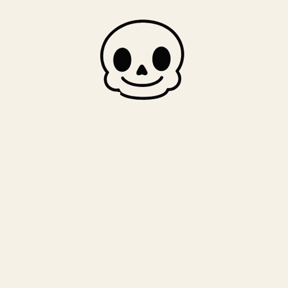 Step 5 of how to draw a skeleton: Draw the smile