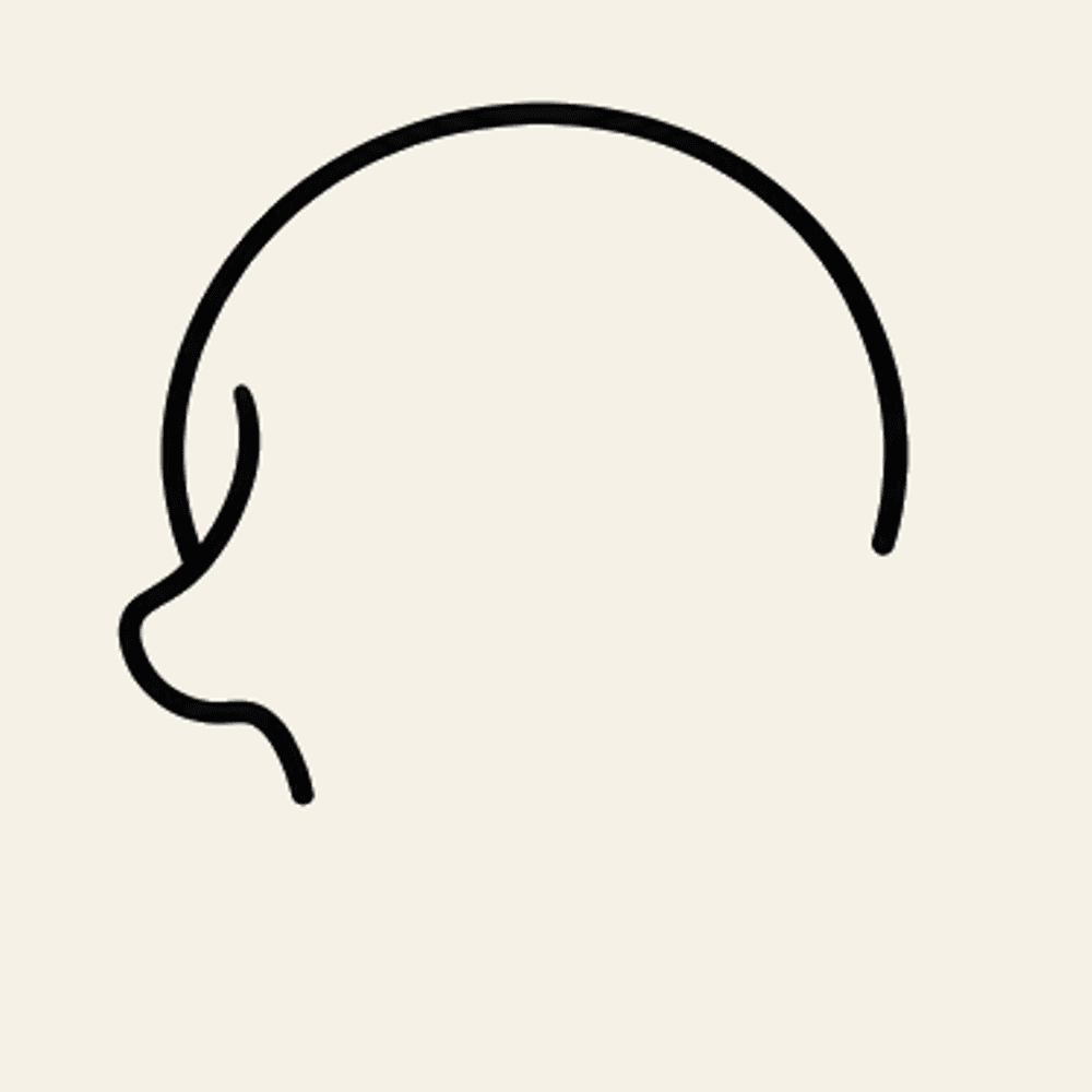 Step 2 of how to draw a skull: Add the left cheekbone